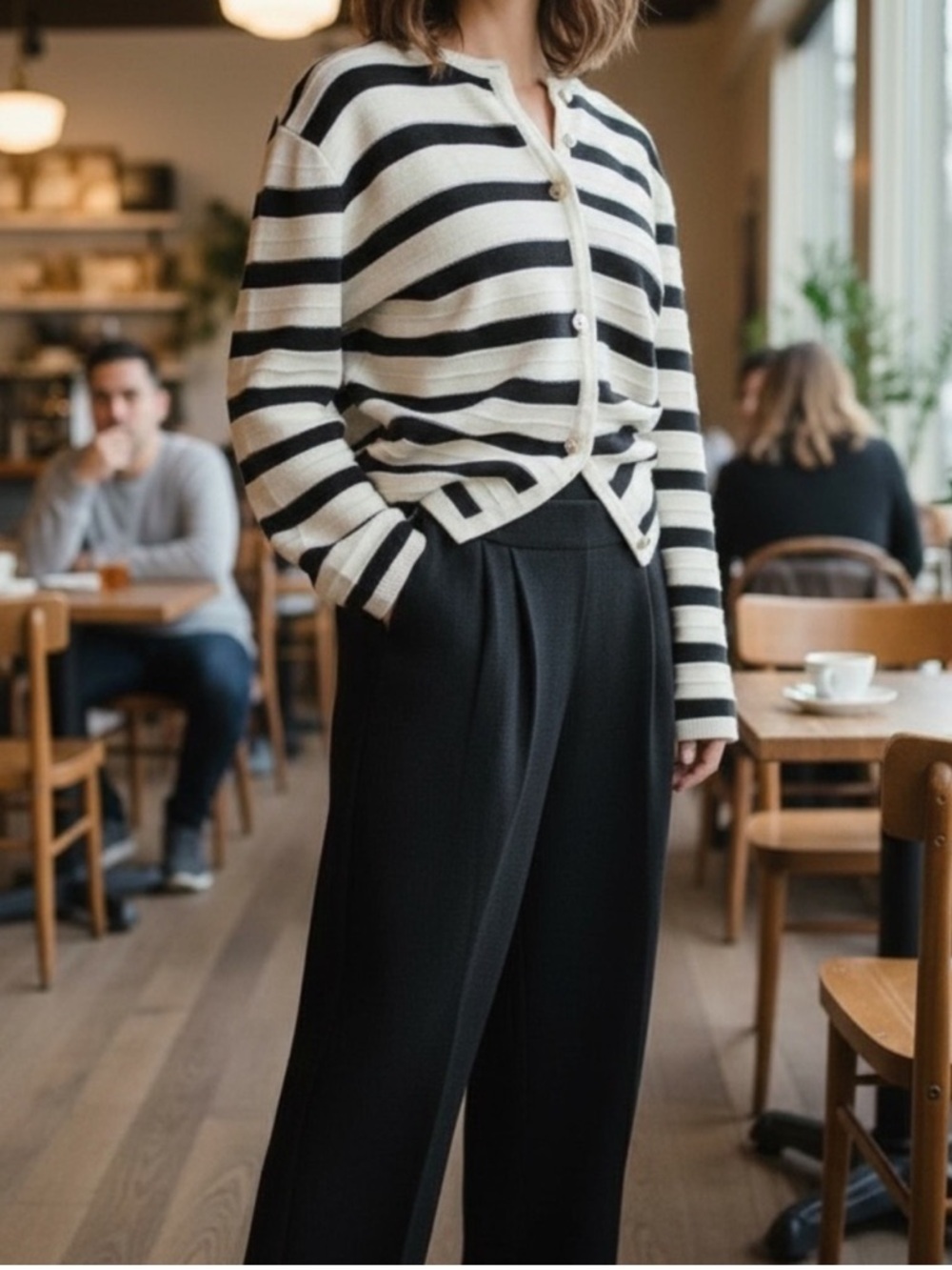 St. John Black Santana Knit Pocket Women's Pants